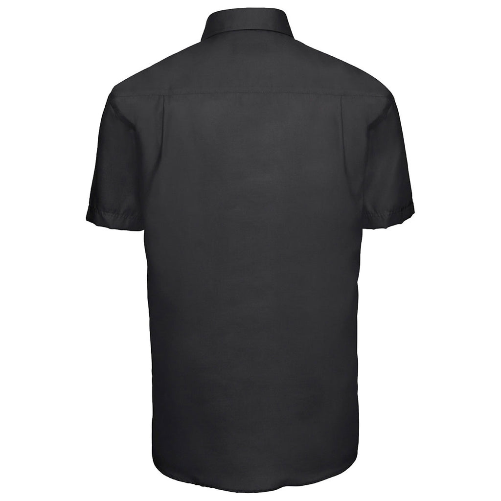 Russell Collection Men's Black Short Sleeve Ultimate Non-Iron Shirt