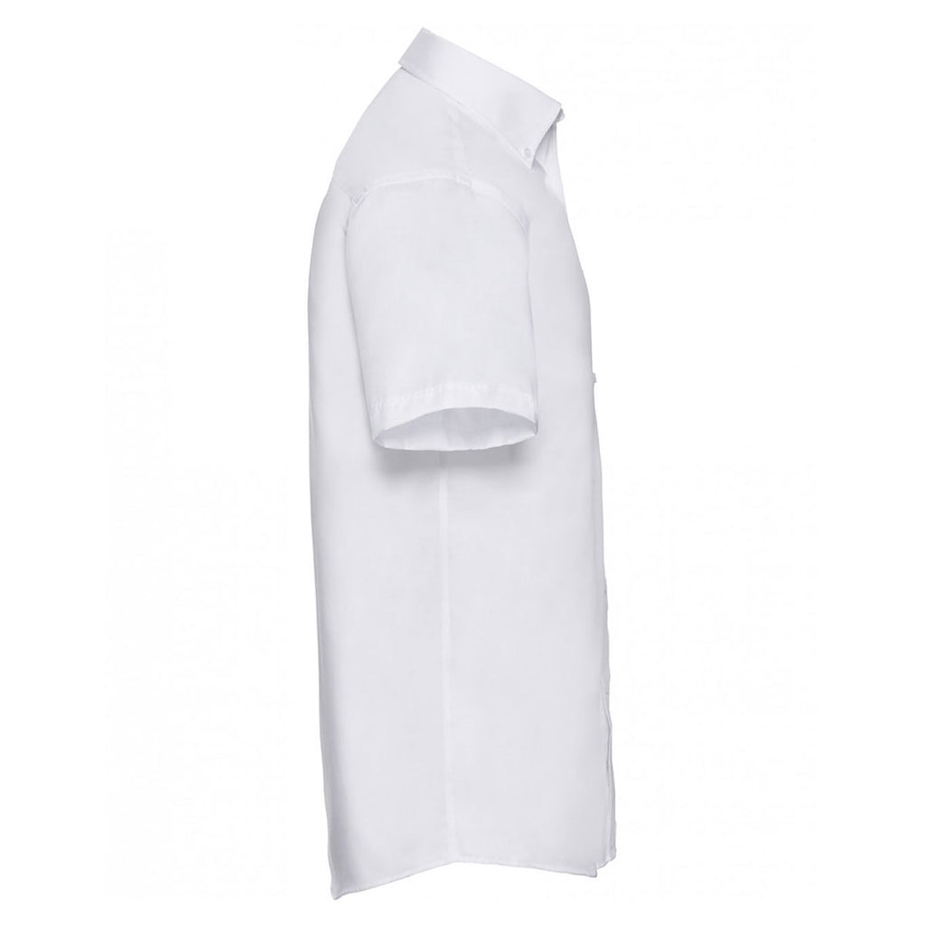Russell Collection Men's White Short Sleeve Ultimate Non-Iron Shirt
