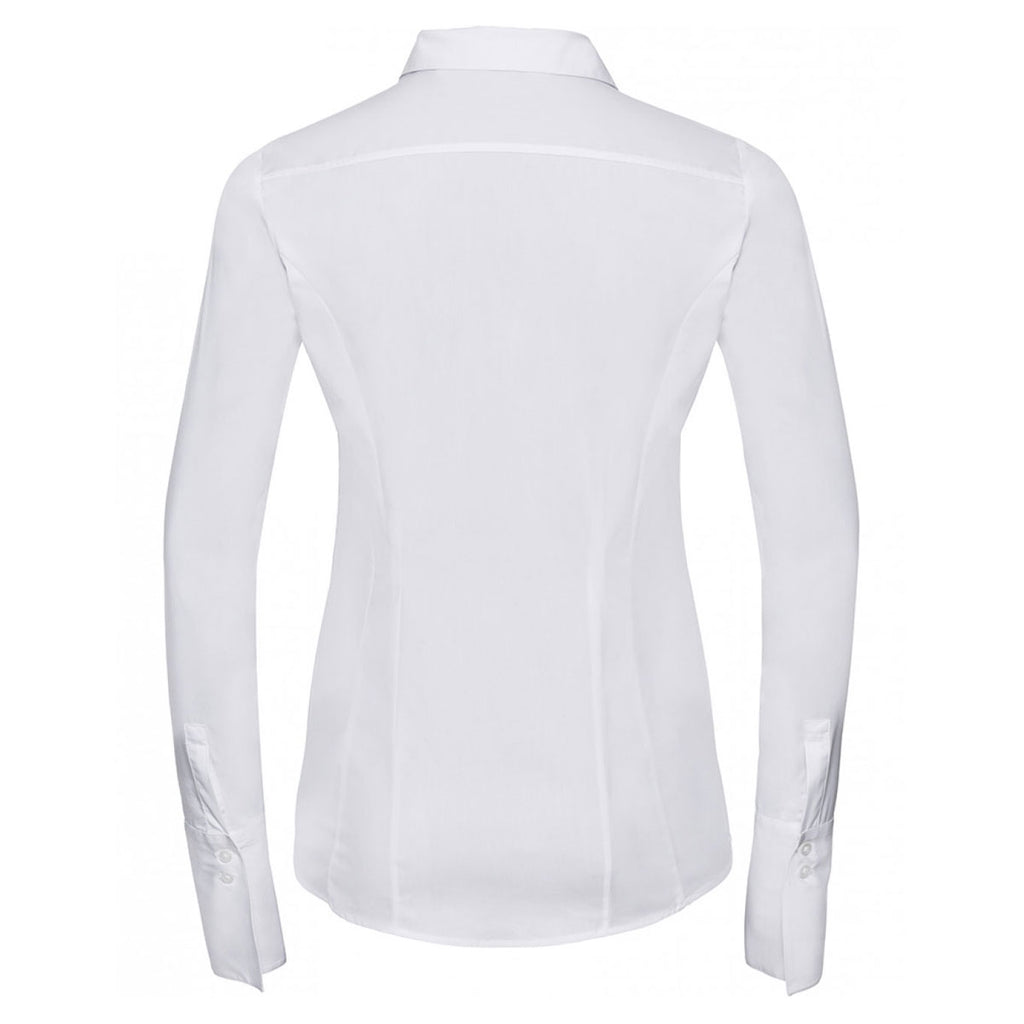Russell Collection Women's White Ultimate Stretch Shirt