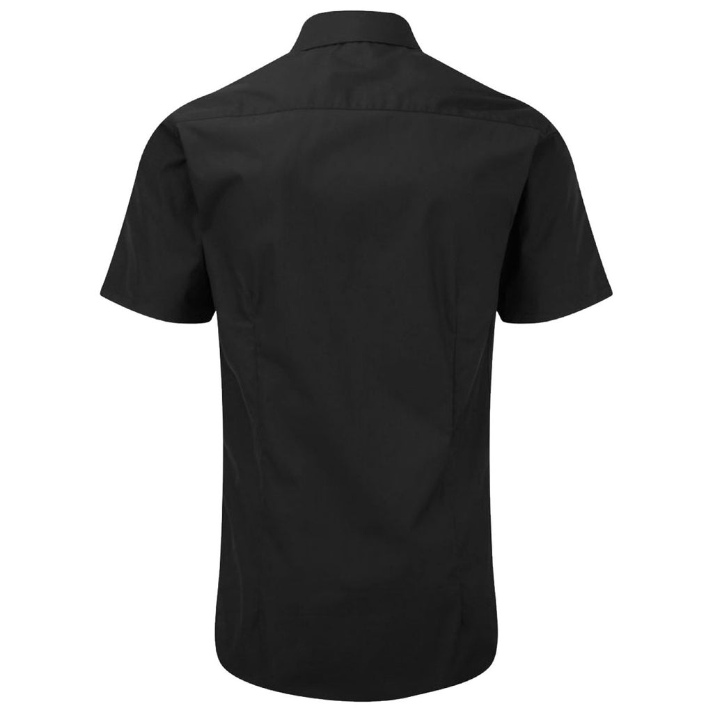 Russell Collection Men's Black Ultimate Short Sleeve Stretch Shirt