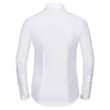 Russell Collection Women's White Long Sleeve Herringbone Shirt