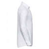 Russell Collection Men's White Long Sleeve Herringbone Shirt