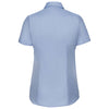 Russell Collection Women's Light Blue Short Sleeve Herringbone Shirt