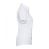 Russell Collection Women's White Short Sleeve Herringbone Shirt