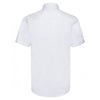 Russell Collection Men's White Short Sleeve Herringbone Shirt