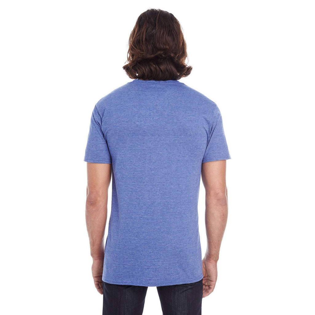 Anvil Men's Heather Blue Lightweight Pocket Tee