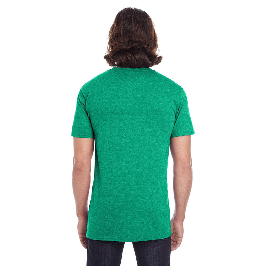 Anvil Men's Heather Green Lightweight Pocket Tee
