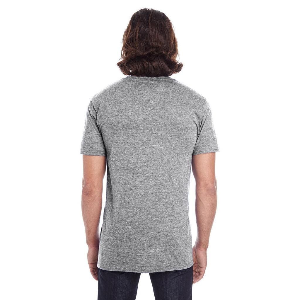 Anvil Men's Heather Grey Lightweight Pocket Tee