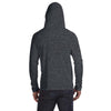 Anvil Men's Heather Dark Grey Lightweight Long-Sleeve Hooded T-Shirt