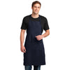 Port Authority Navy Easy Care Extra Long Bib Apron with Stain Release
