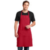 Port Authority Red Easy Care Extra Long Bib Apron with Stain Release