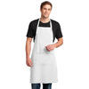 Port Authority White Easy Care Extra Long Bib Apron with Stain Release