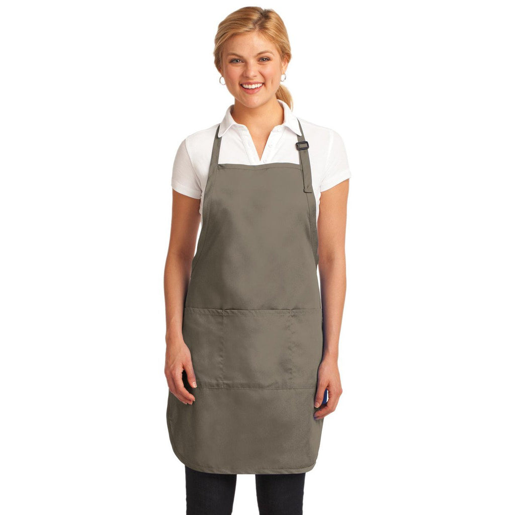 Port Authority Khaki Easy Care Full-Length Apron with Stain Release
