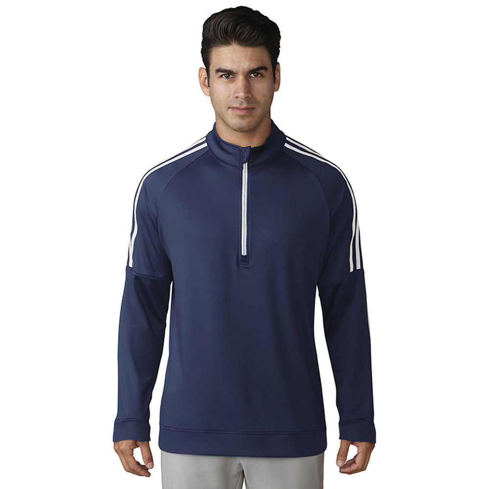 adidas Men's Collegiate Navy 3-Stripe Layering 1/4 Zip Top