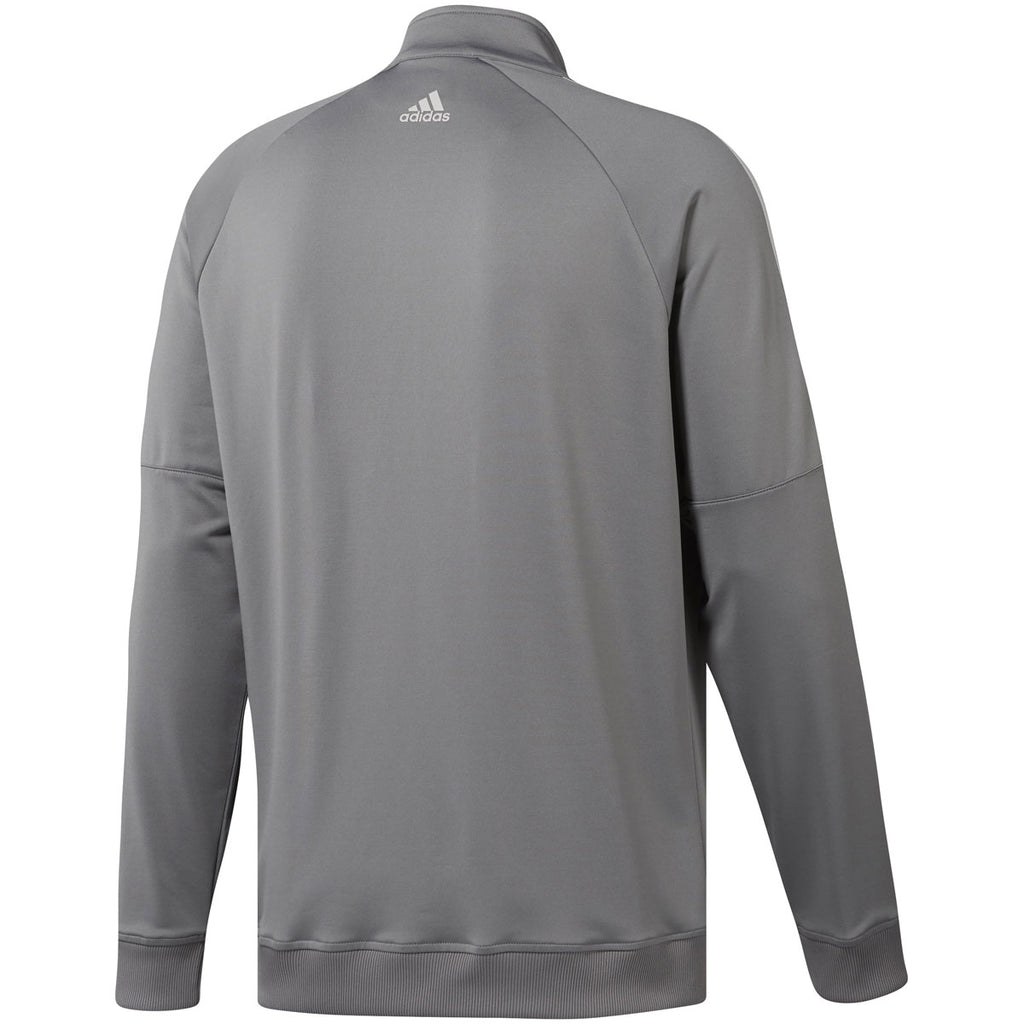 adidas Men's Grey 3-Stripe Layering 1/4 Zip Top