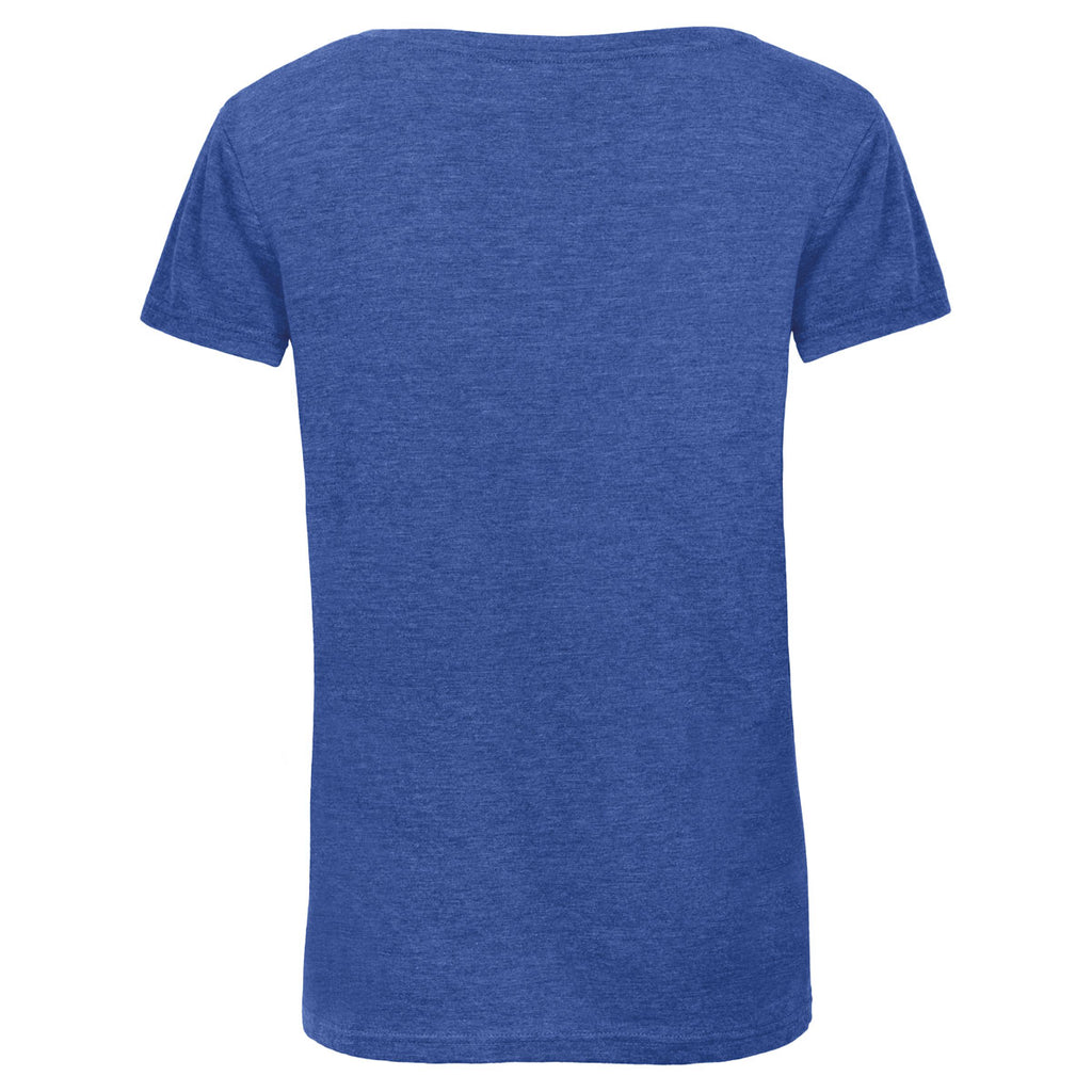 B&C Women's Heather Royal Blue Triblend T-Shirt