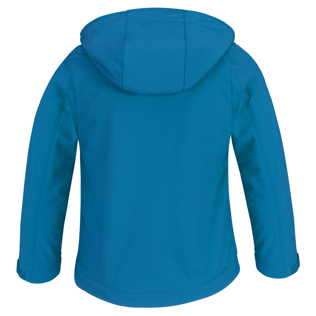 B&C Youth Azure Hooded Softshell
