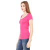 Bella + Canvas Women's Berry Sheer Mini Rib Short-Sleeve Scoop Neck T-Shirt