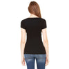 Bella + Canvas Women's Black Sheer Mini Rib Short-Sleeve Scoop Neck T-Shirt