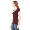 Bella + Canvas Women's Plum Sheer Mini Rib Short-Sleeve Scoop Neck T-Shirt