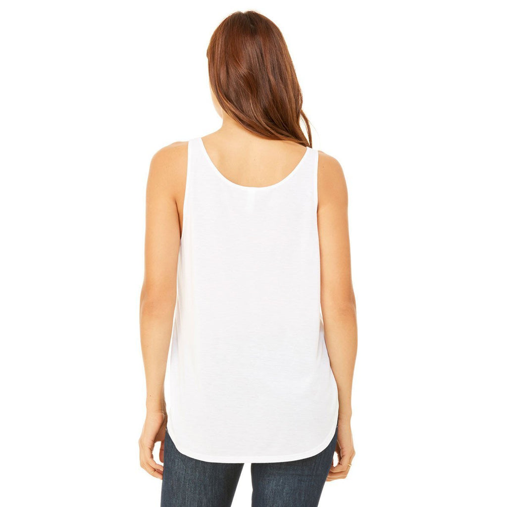 Bella + Canvas Women's White Flowy Side Slit Tank