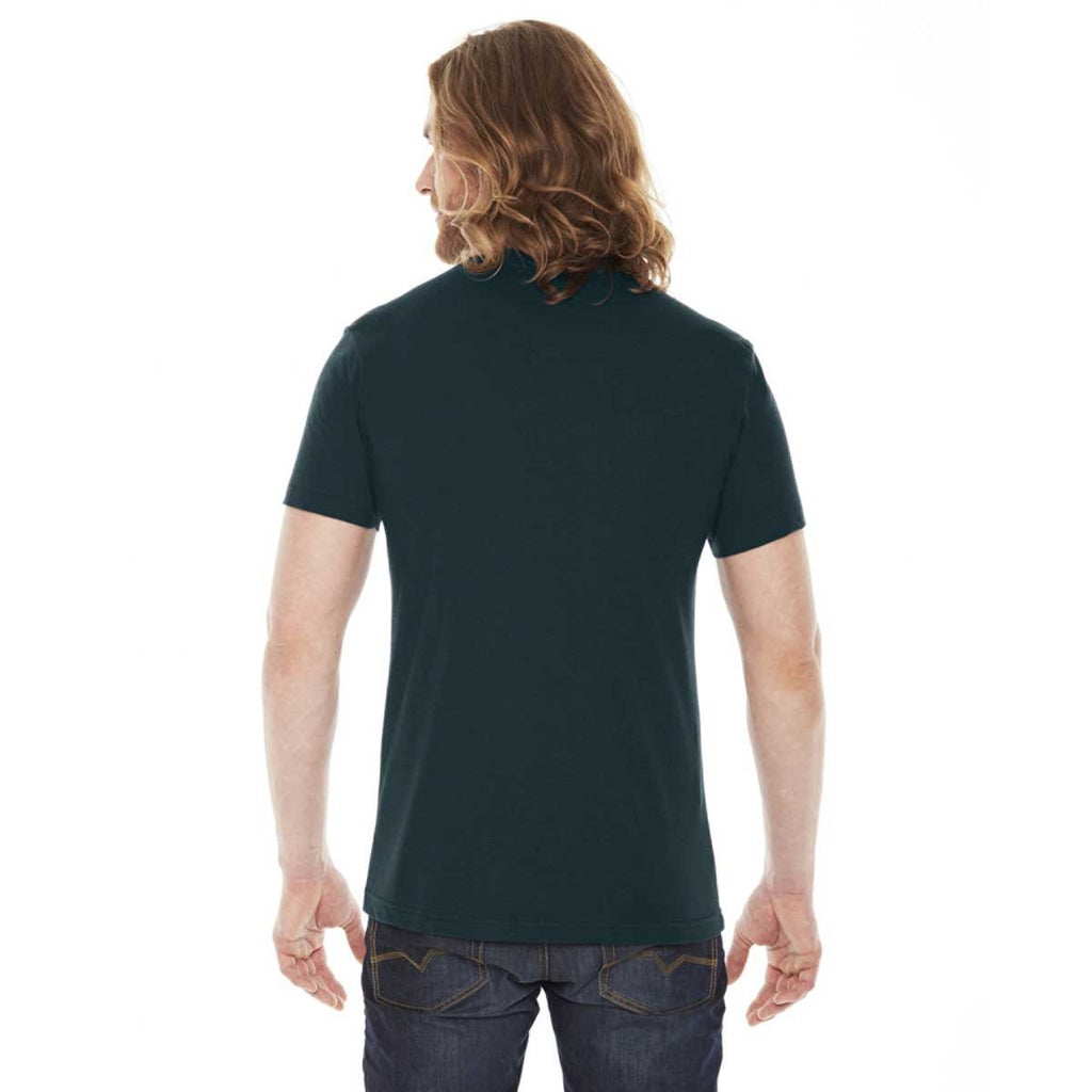 American Apparel Men's Black Aqua 50/50 Short Sleeve Tee