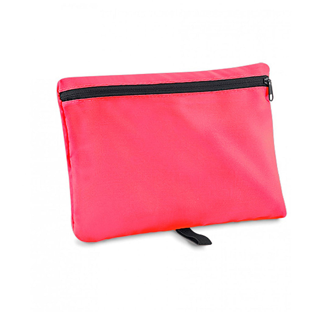 BagBase Fluorescent Pink/Black Packaway Barrel Bag
