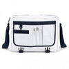 BagBase White/French Navy Messenger Bag