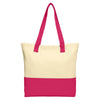 Port Authority Natural/Pink Azalea Colorblock Cotton Tote