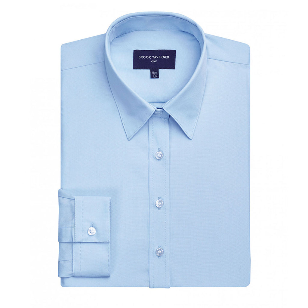 Brook Taverner Women's Blue One Selene Long Sleeve Poplin Shirt