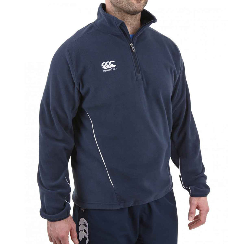 Canterbury Men's Navy/White Team Zip Neck Micro Fleece