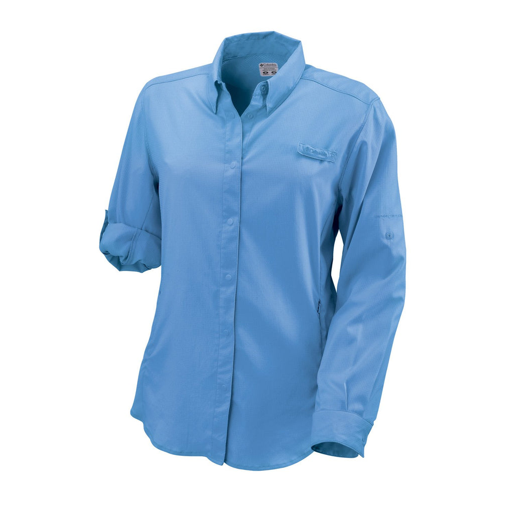 Columbia Women's White Cap Blue Tamiami II L/S Shirt
