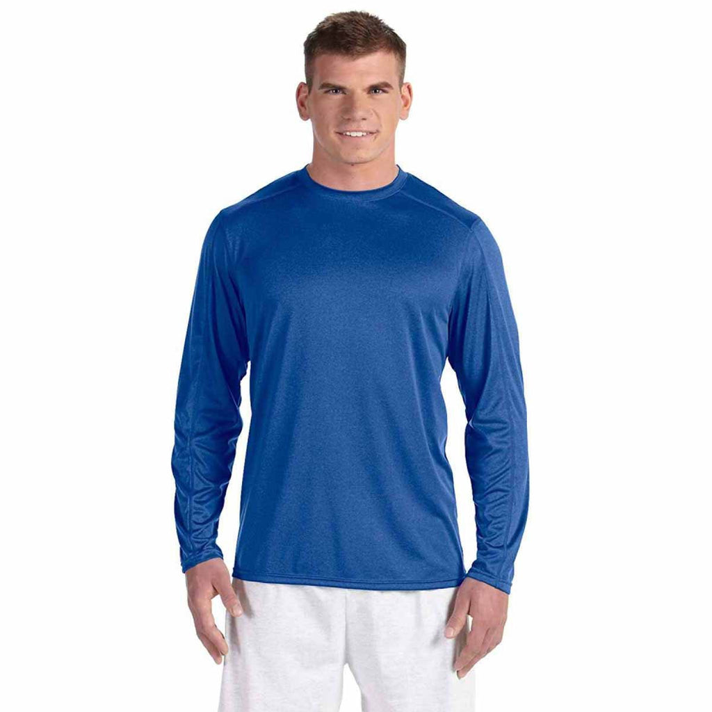 Champion Men's Athletic Royal Heather Vapor 4-Ounce Long-Sleeve T-Shirt