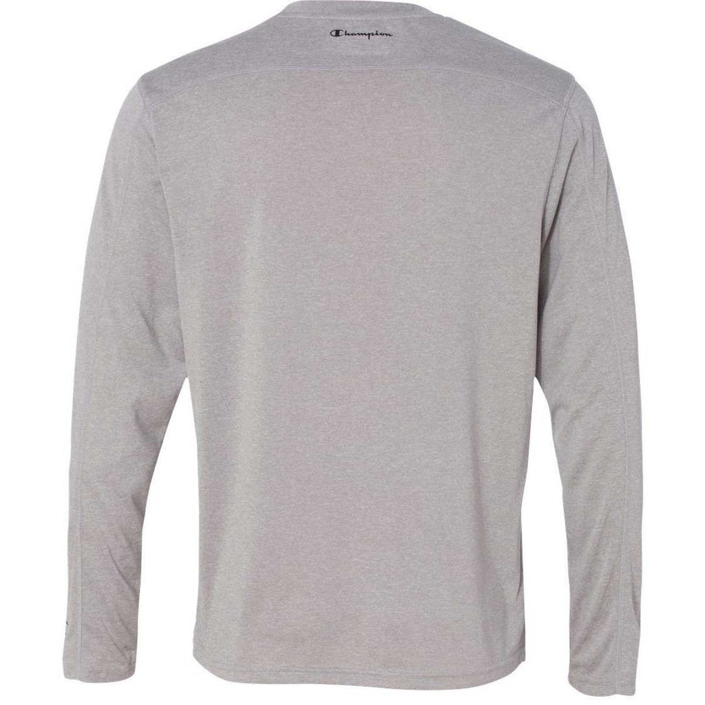 Champion Men's Slate Grey Heather Vapor 4-Ounce Long-Sleeve T-Shirt