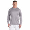 Champion Men's Slate Grey Heather Vapor 4-Ounce Long-Sleeve T-Shirt