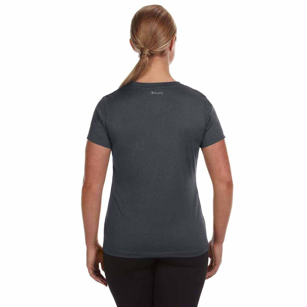 Champion Women's Black Heather Vapor 4-Ounce T-Shirt