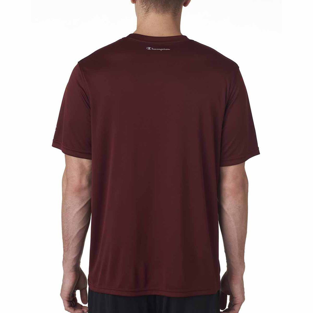 Champion Men's Maroon Double Dry 4.1-Ounce Interlock T-Shirt