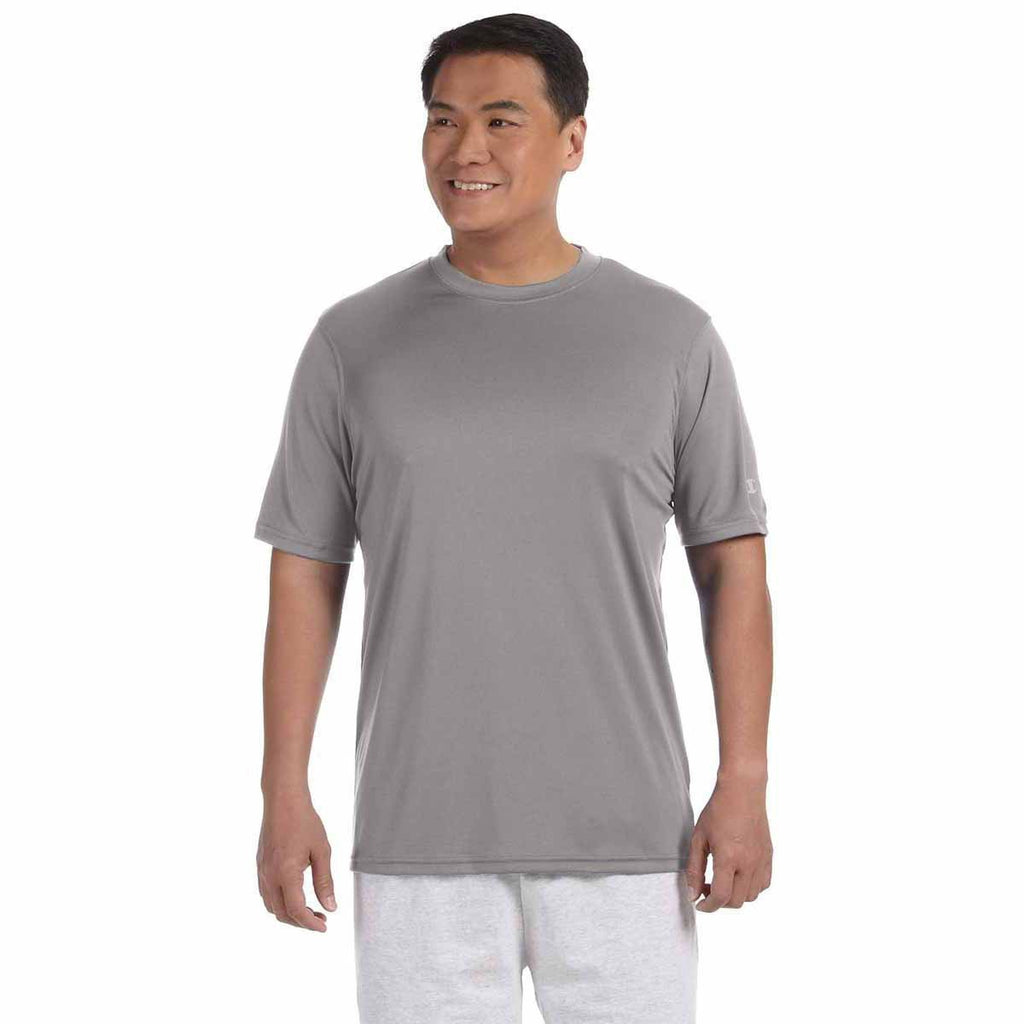 Champion Men's Stone Grey Double Dry 4.1-Ounce Interlock T-Shirt