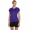 Champion Women's Purple Double Dry 4.1-Ounce V-Neck T-Shirt