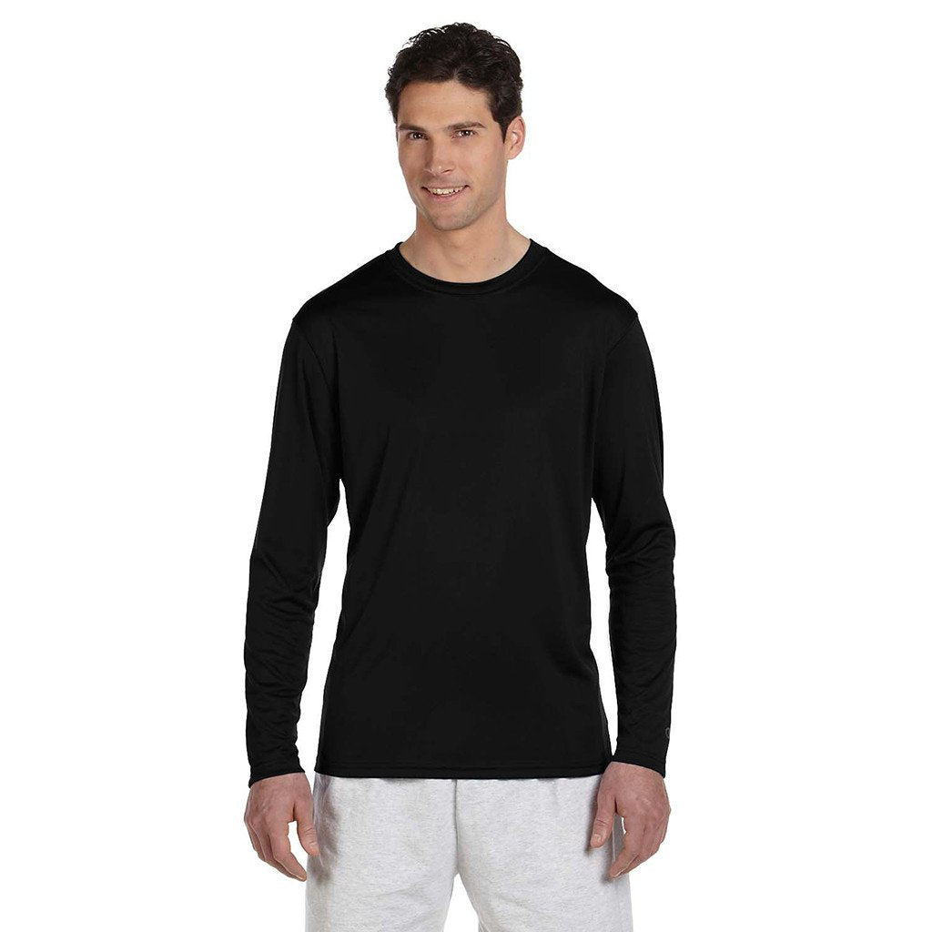 Champion Men's Double Dry Black L/S Performance T-Shirt