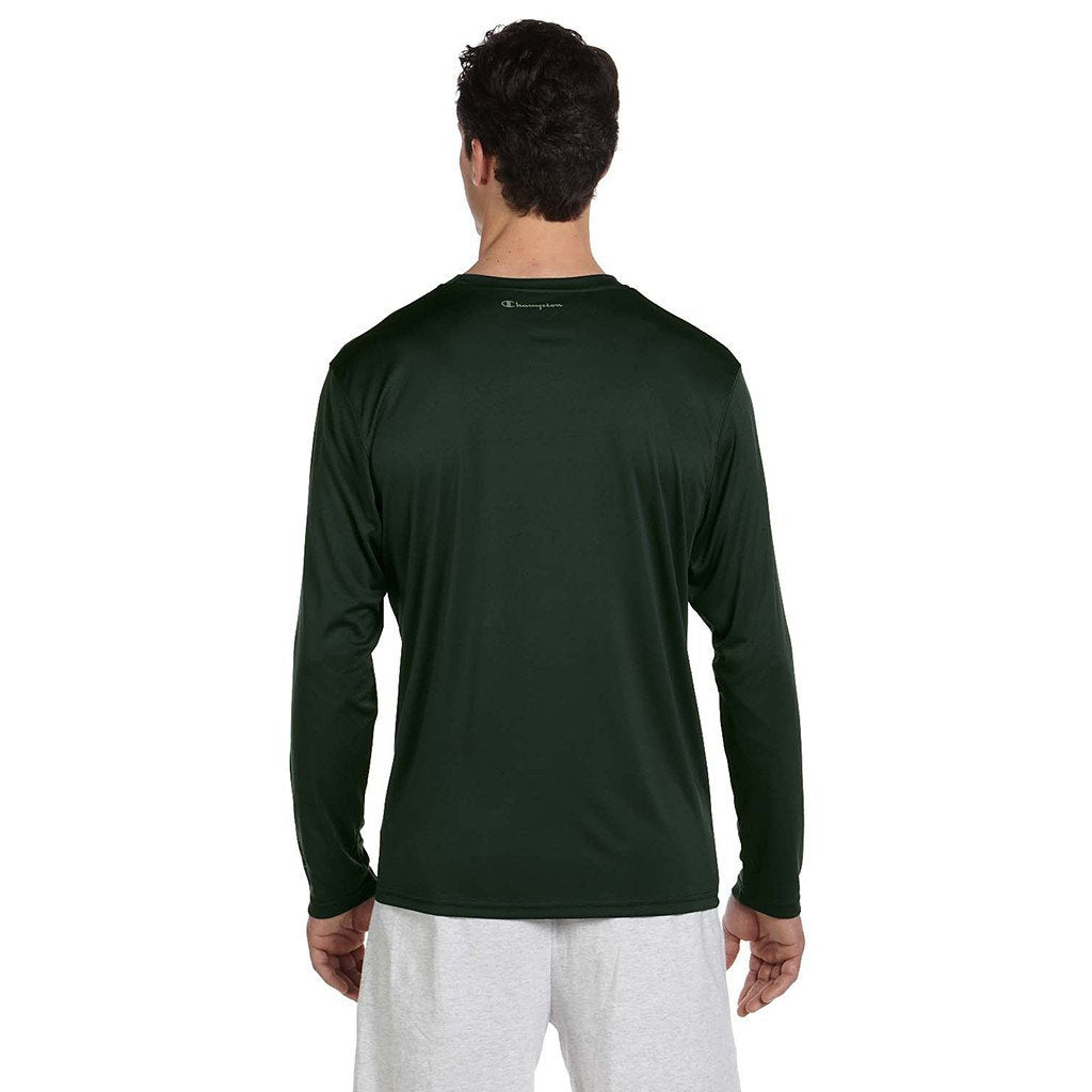 Champion Men's Double Dry Dark Green L/S Performance T-Shirt