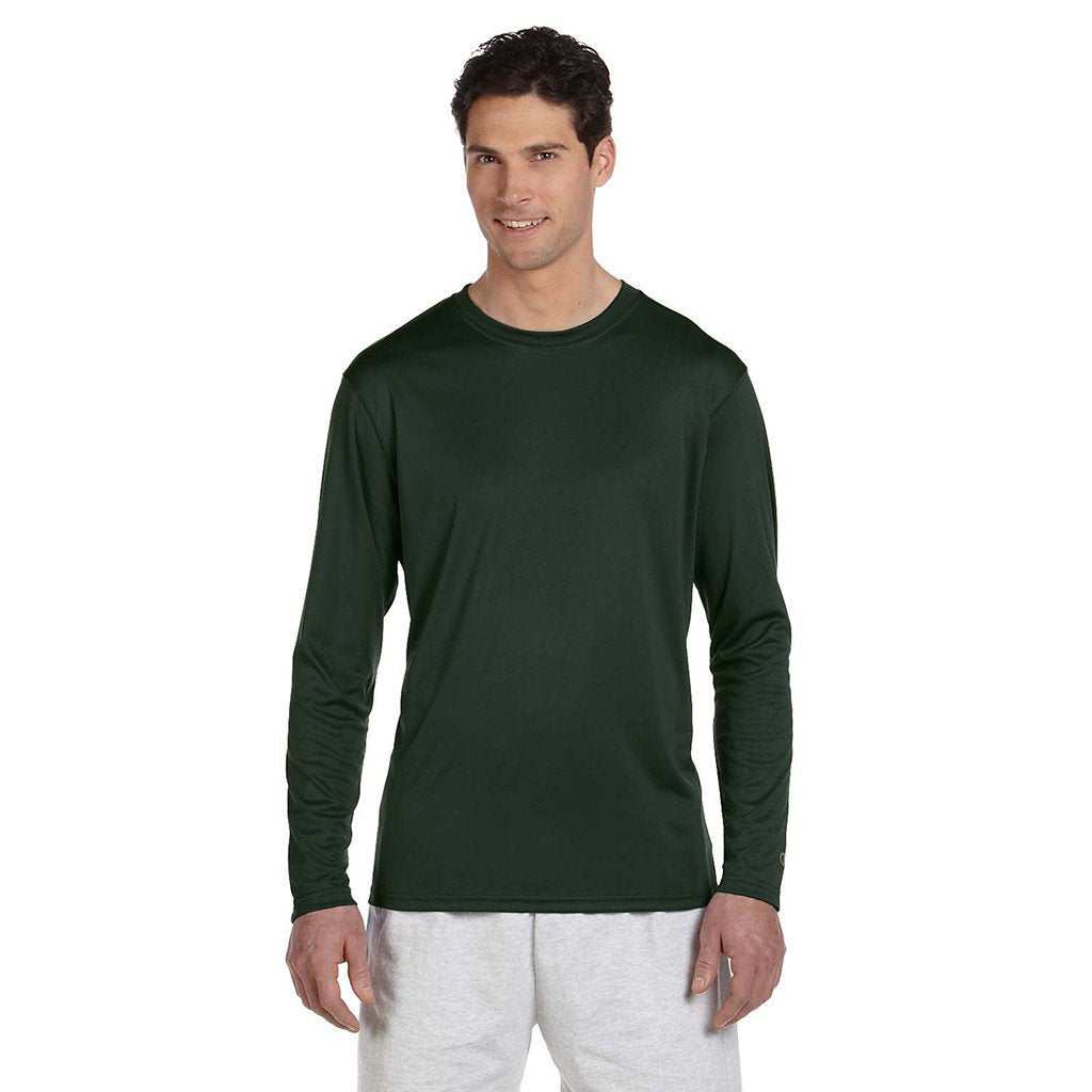 Champion Men's Double Dry Dark Green L/S Performance T-Shirt