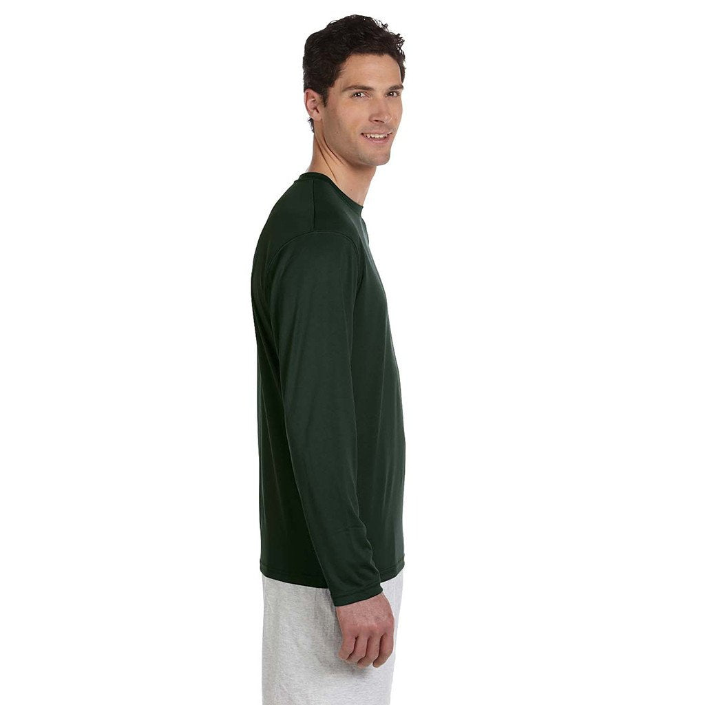 Champion Men's Double Dry Dark Green L/S Performance T-Shirt