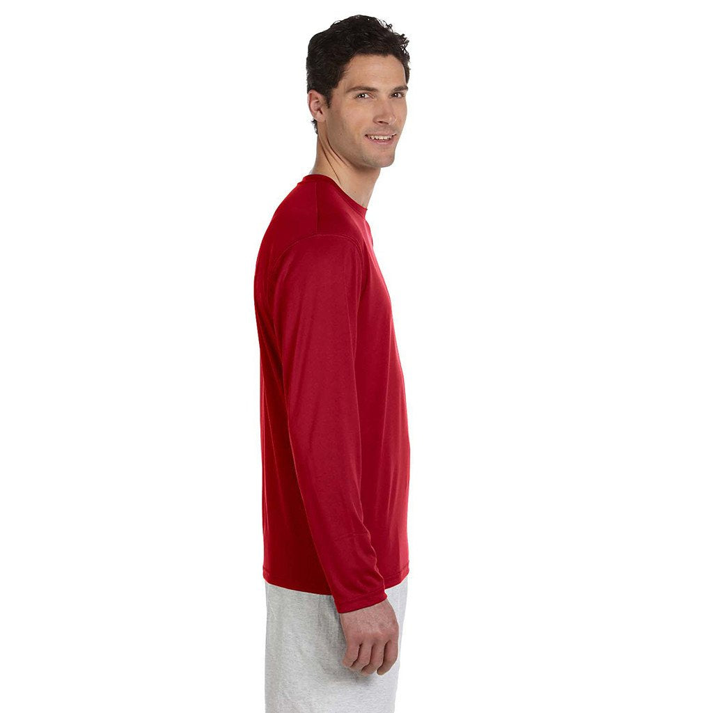 Champion Men's Double Dry Scarlet Red L/S Performance T-Shirt