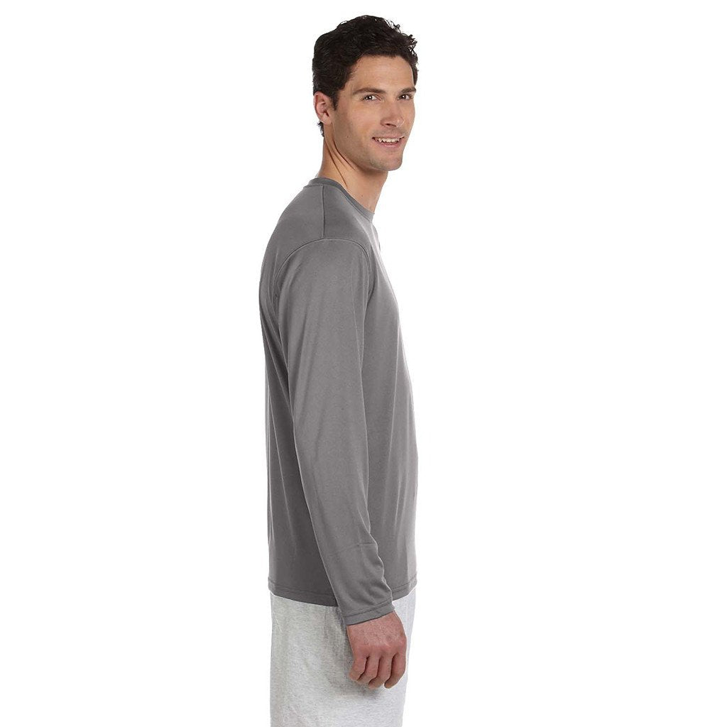 Champion Men's Double Dry Stone Grey L/S Performance T-Shirt