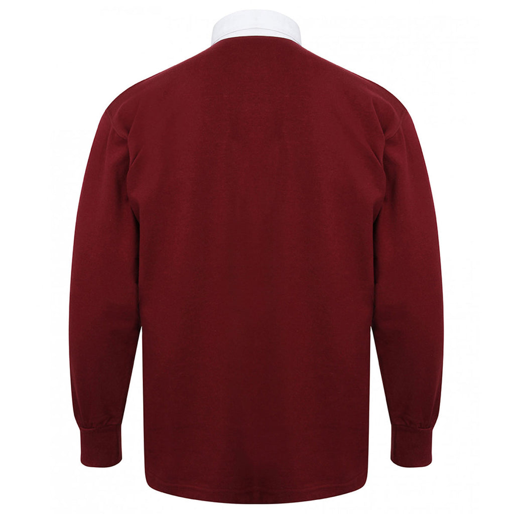 Front Row Men's Deep Burgundy/White Classic Rugby Shirt