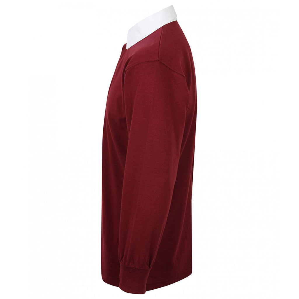 Front Row Men's Deep Burgundy/White Classic Rugby Shirt