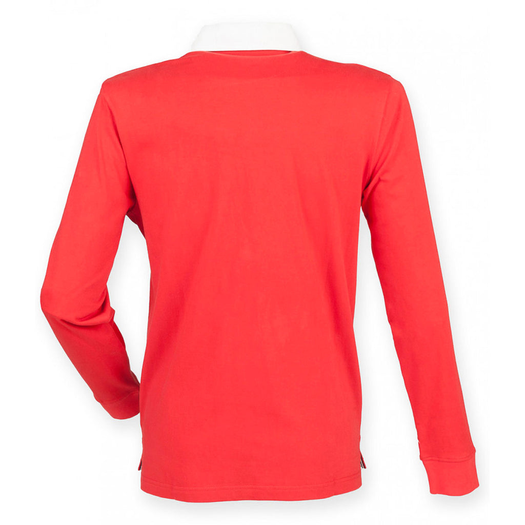 Front Row Men's Red Premium Superfit Rugby Shirt