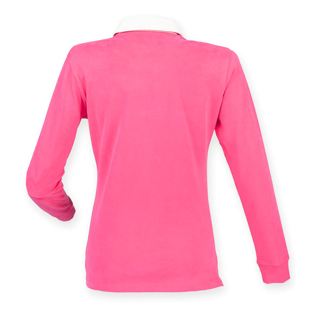 Front Row Women's Bright Pink Premium Superfit Rugby Shirt