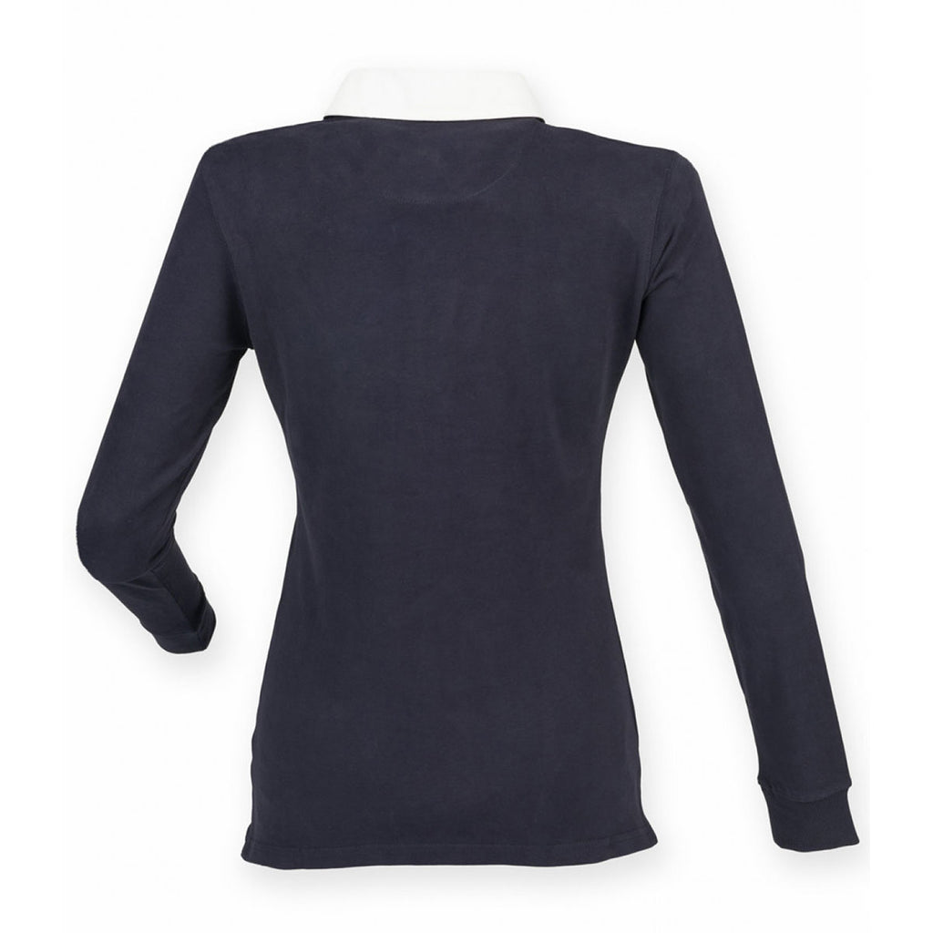 Front Row Women's Navy Premium Superfit Rugby Shirt